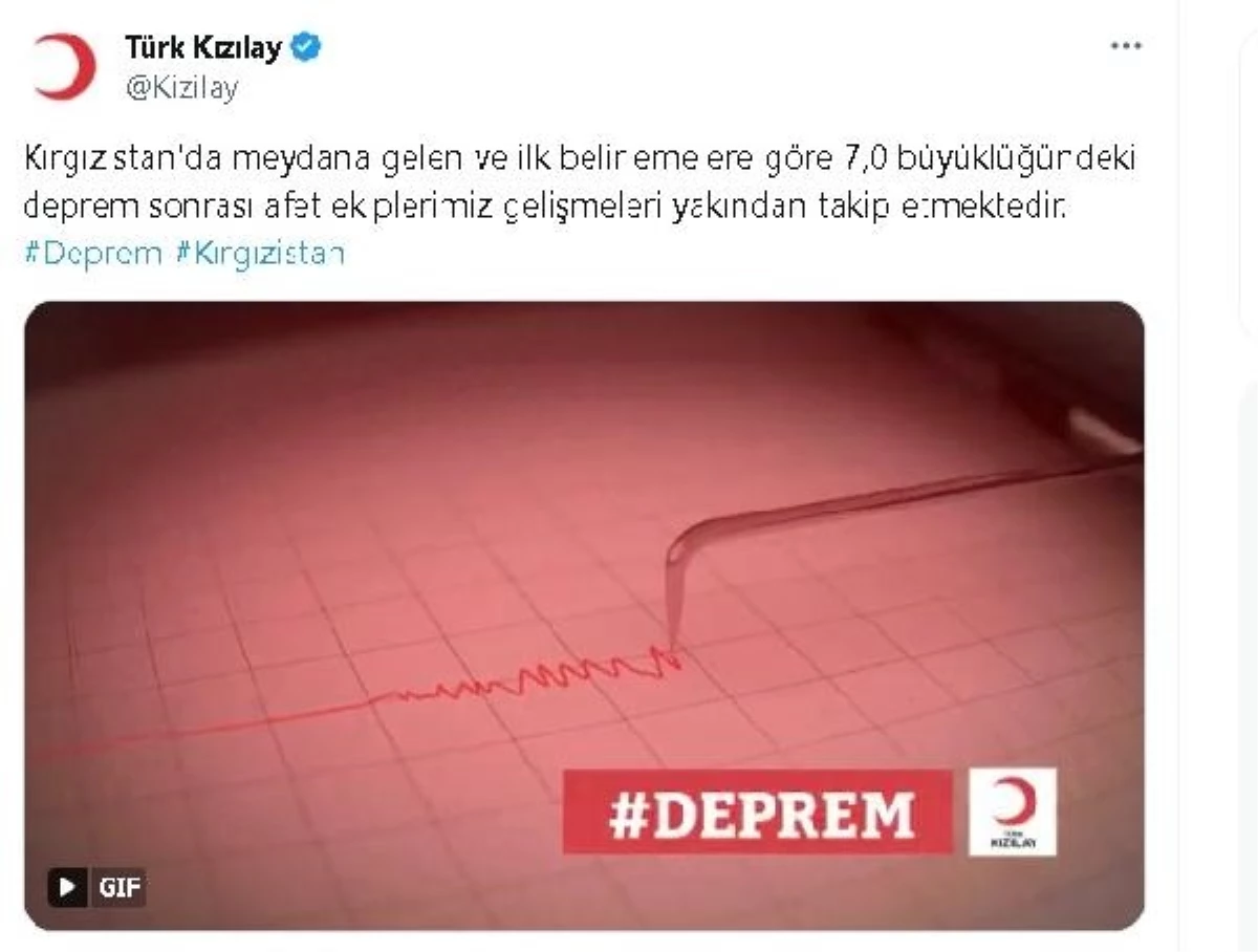 Türk Kızılayı Kırgızistan’daki Depremi Takip Ediyor